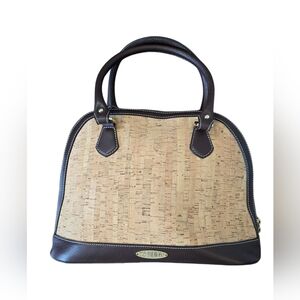 Valmoro Cork & Leather‎ Dome Bag Italian-Made Structured Satchel Classic Purse